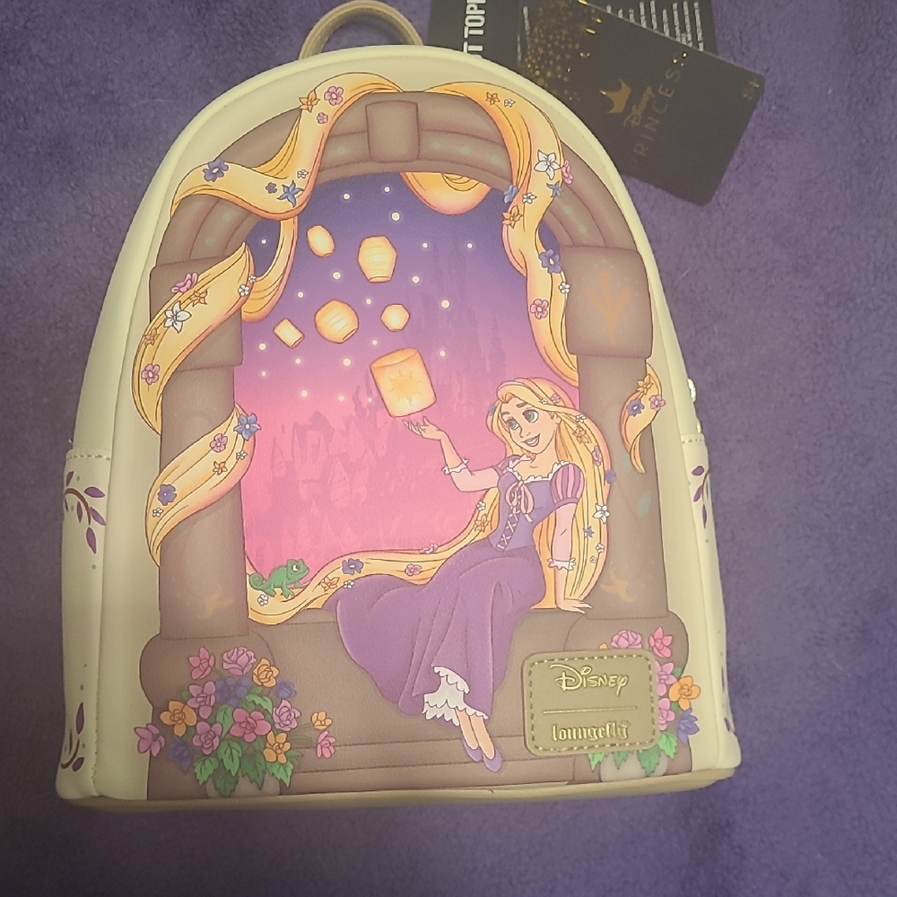 Loungefly Disney Rapunzel Backpack - Purple and Cream